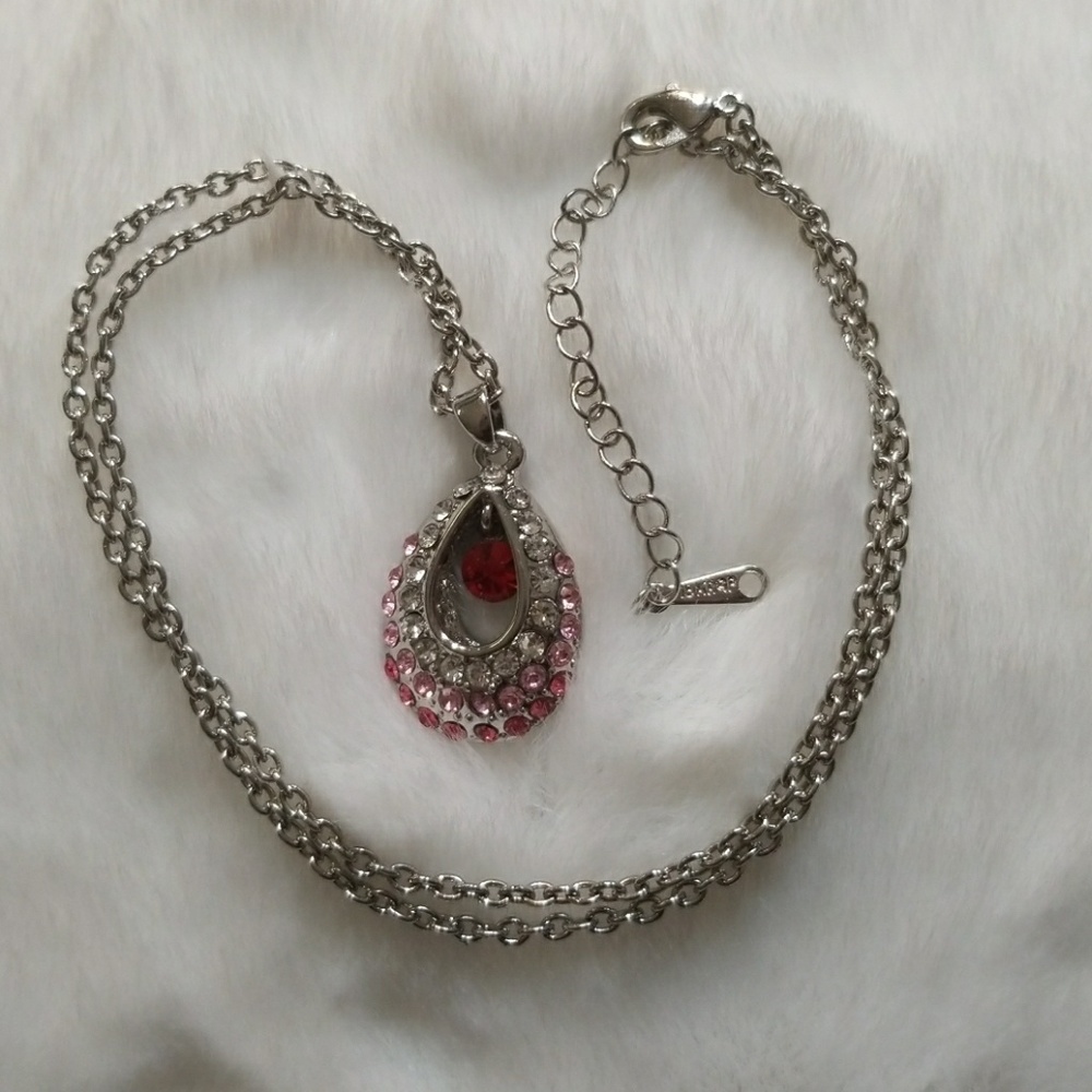 Strawberries and cream Crystal Necklace